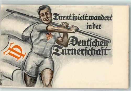 Verlag Werbeabteilung Deutsche Turnerschaft AK Turnen Gebrauchsspuren
