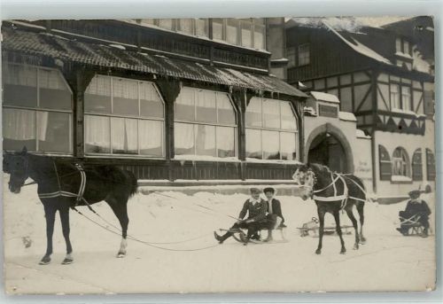 Oberhof Pferde Schlitten Winter Ort handschriftlich