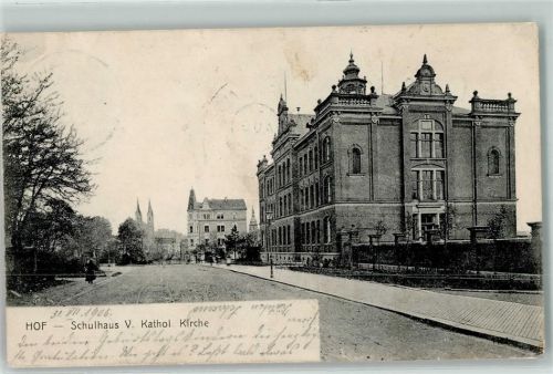 Hof 1906 Schulhaus Kath. Kirche
