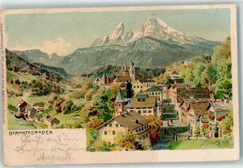 Berchtesgaden 1900 sign. E.H.C. Künstlerkarte Nr. 1217 Lithographie AK