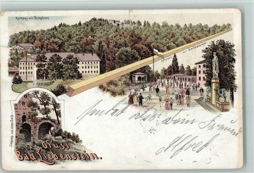 Bad Liebenstein 1898 Gruss aus - Lithographie