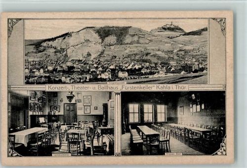 07768 O6906 Kahla , Thür 1946 - Ballhaus Restauration "Fürstenkeller" Innenansicht, Turnerzimmer, Saal