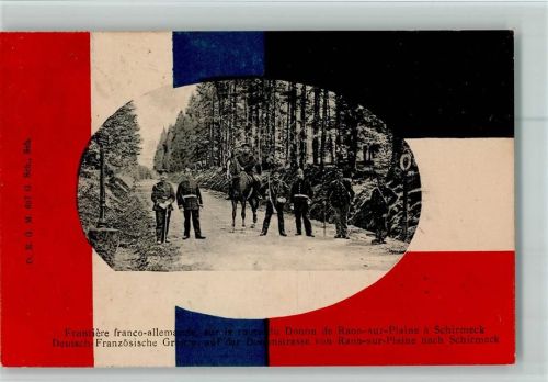 1907 Deutsch-Französische Grenze auf der Duponstrasse - Grenzposten AK