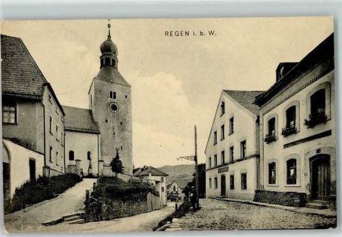 Regen 1909 Stadtpfarrkirche Gasthaus