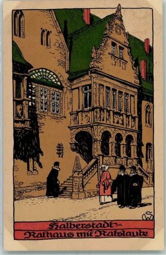 Halberstadt Rathaus mit Ratslaube sign