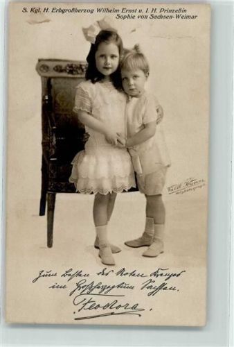 Erbgroßherzog Wilhelm Ernst u. Prinzessin Sophie von Sachsen-Weimar AK