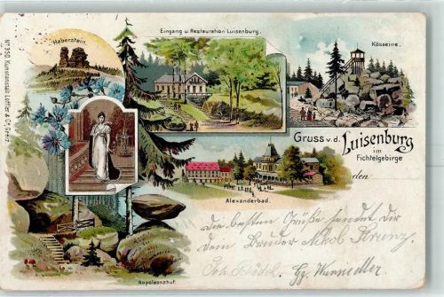 Wunsiedel 1900 Gruss aus Restauration Luisenburg Gesteinsformation : Napoleonshut