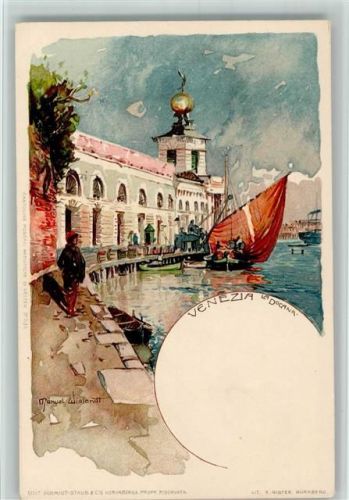 Venezia La Docana - Velten Künstlerkarte AK Top Erhaltung Wielandt, M. Lithographie