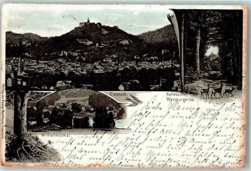 Eisenach Vorläufer Druck 1890-1895 Hohesonne Wartburgblick Wilhelmstal