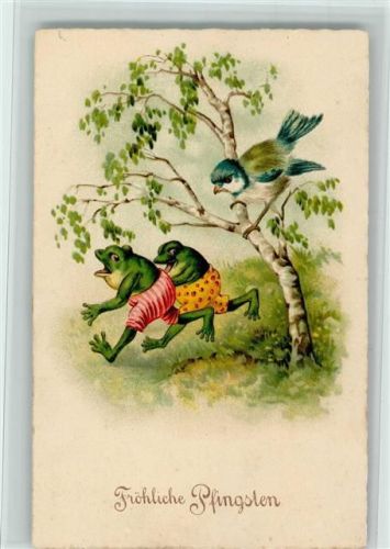 1932 Verlag EAS 890 Pfingsten - vermenschlichte Frösche , gute Erhaltung