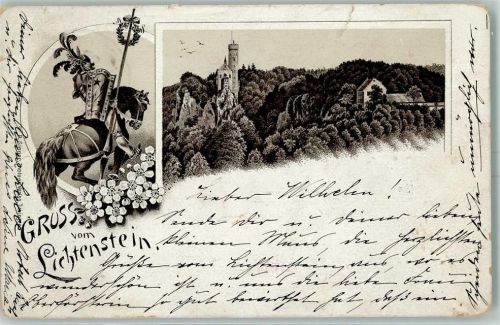 Lichtenstein Vorläufer Druck 1890 - 1895 Gruss aus Lithographie Burg Ritter AK