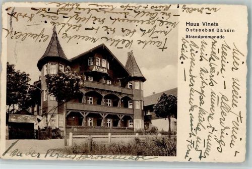 Seebad Bansin 1938 Haus Vineta AK