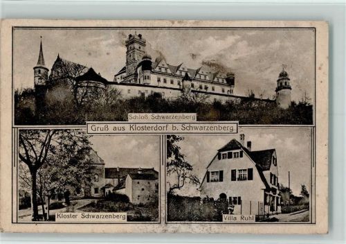 Scheinfeld 1923 Klosterdorf - Schloß Schwarzenberg, Kloster, Villa Ruhl , Flecken AK