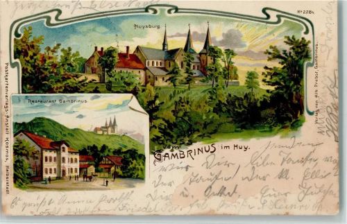 Gambrinus 1902 2284 Gruss aus - Huysburg, Resztaurant, Verlag Kosmos