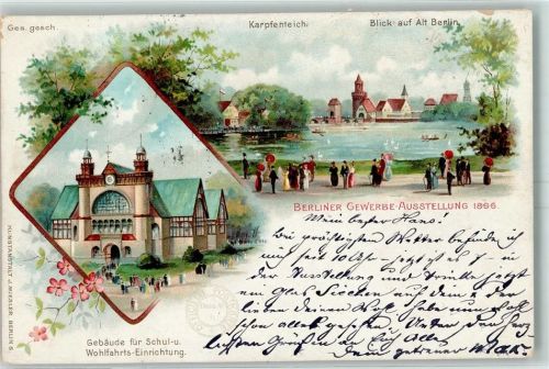 Treptow 1896 Gebäude für Schil- und Wohlfahrts-Einrichtung AK