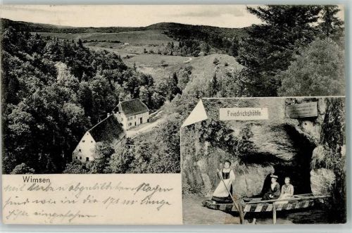 W7427 Wimsen Friedrichshöhle , Ruderboot, AK Höhle 1908