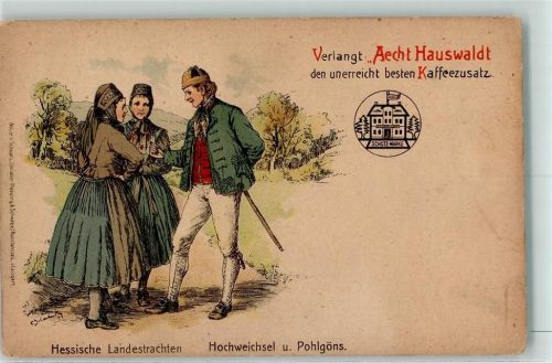 1898 Werbung Aecht Hauswaldt Kaffeezusatz - Hessische Trachten