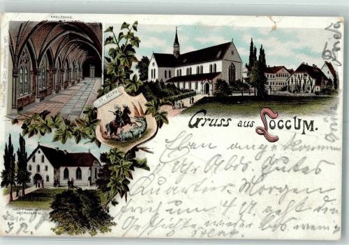 Loccum 1898 Kreuzgang St. Georg Haupttor mit Georgskapelle Lithographie