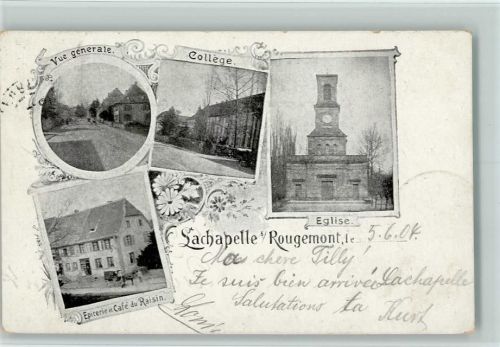 47350 Lachapelle 1904 - Cafe du Raisin, Vue generale , College , Eglise AK