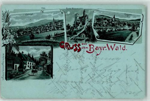 Zwiesel 1898 Waldhaus Ruine Weissenstein Regen