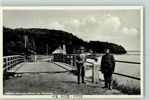 Flensburg 1932 Grenzposten AK