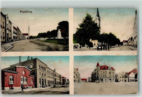 94447 W8350 Plattling Gebrauchsspuren Pfarrkirche St, Magdalena Gedenkstein