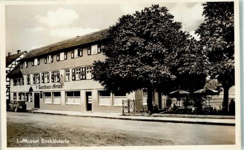 75337 W7546 Enzklösterle - Gasthaus zum Hirsch Gartenwirtschaft Scan verzogen