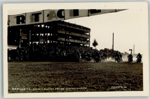 Pardubice Rennen + SST Motorrad 1936 Sonderstempel