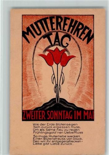 1922 Muttertag - Mutterehren Tag und Vers AK