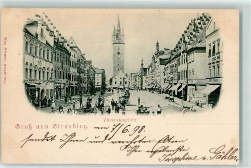 Straubing 1898 Theresienplatz Stadtturm