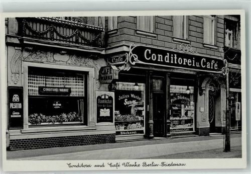 Friedenau Conditorei Cafe Wanke Bäckerei Baumkuchen Pilsator Emailleschild