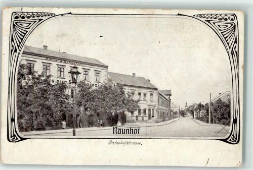 Naunhof 1913 Bahnhofstraße Gasthaus Richard Schönherr