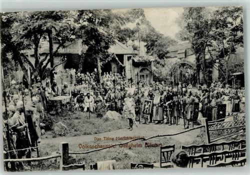 Ötigheim 1912 Volksschauspiel Das Thing - Gerichtsszene Bahnpost Appenweier-