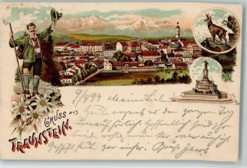 Traunstein 1899 843 Gruss aus - gute Erhaltung AK