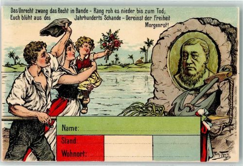 An den Präsidenten Krüger sign. Thiele, Arthur AK Buren Künstlerkarte