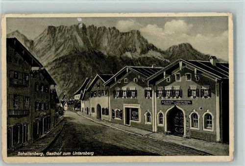 W8221 Schellenberg , Chiemgau Gasthof zum Untersberg AK Pernat 1936 Gebrauchsspuren