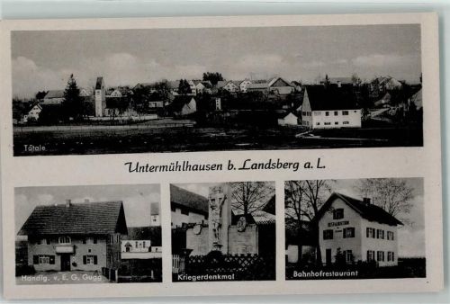 86929 W8916 Untermühlhausen - Kriegerdenkmal Handlung v. E.G. Gugg Bahnhofgasthaus