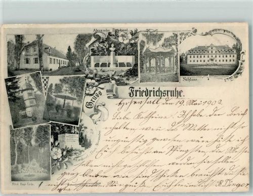 Friedrichsruhe 1902 Alexander Denkmal Schloss Fürst Hugo Eiche Grabmal Prinz Alexander