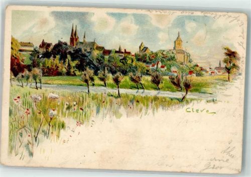 Cleve 1898 Kirche St. Maria Himmelfahrt Blumenwiese