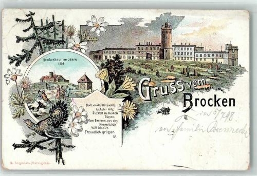 Brocken 1898 Brockenhaus Auerhahn Gedicht
