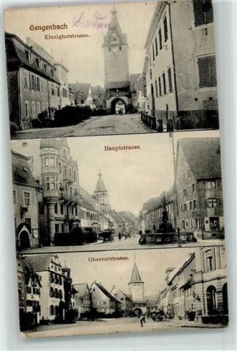 Gengenbach 1914 Kinzigtorstraße Haupstraße Brunnen Obertorstraße