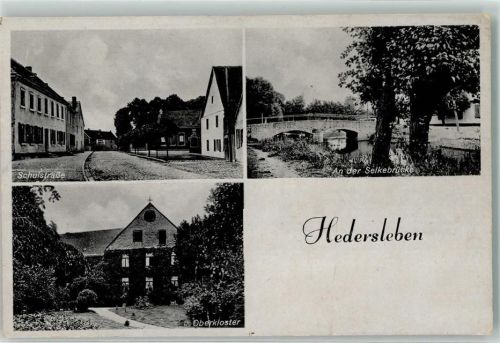 06458 O4326 Hedersleben b Aschersleben, Sachs-Anh - Oberkloster Schulstraße An der Selkebrücke