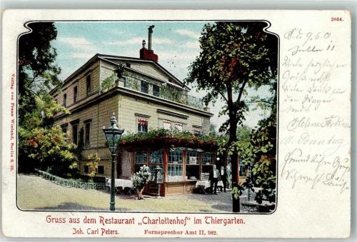 Tiergarten 1901 Gasthaus Restaurant Charlottenhof