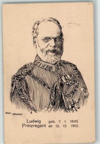 Ludwig Prinzregent Orden Uniform sign Albertus Datum Stempel 12.12.1912