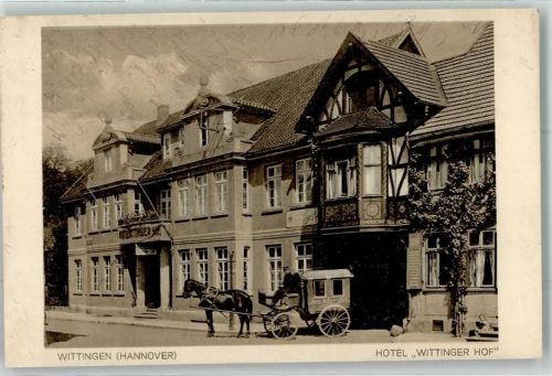 Wittingen Hotel Wittinger Hof Postkutsche Bahnpoststempel Zug 742