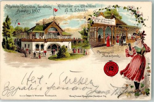 Hamburg 1897 Gasthaus zum Elbschloss mit Champagner-Ausschank Verlag Rosenblatt