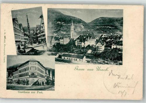 72574 W7432 Urach Bad Urach 1901 - Gasthaus zur Post