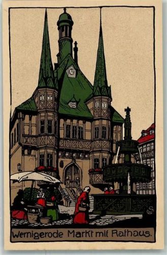 Wernigerode Markt mit Rathaus Verlag Fr. Gottsched