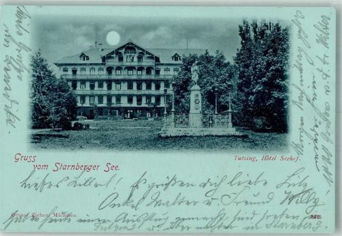 Tutzing 1901 Adelskorrespondenz Hotel Seehof Denkmal