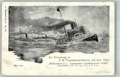 1900 S.M. Torpedoboot Division auf dem Rhein